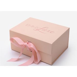 Buy cheap Light Pink Flat Foldable Packaging Box Rigid Customized Design 2mm Thickness from wholesalers