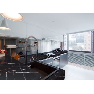 High Gloss Calacatta Quartz Stone Top Scratch Resistance Easy To Clean