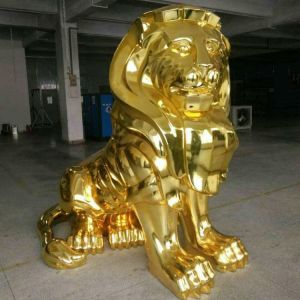 Rohs Gold Electroplating Service , Lion Sculpture Electroplating Resin Prints