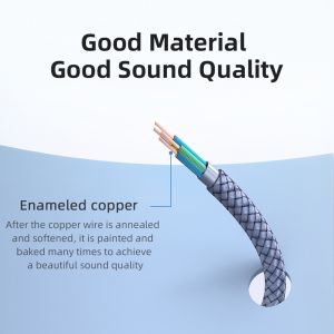 Braid Shielding 3.5MM Audio Adapters 2 In 1 Supporting Microphone Audio Cable