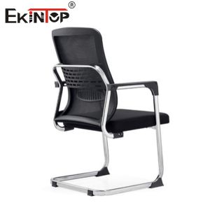 Customizable Black Office Chair With Armrests And Breathable Mesh Fabric