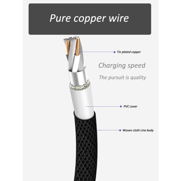 OEM Nylon Braided 6ft Micro USB Charging Cable For Android Phone