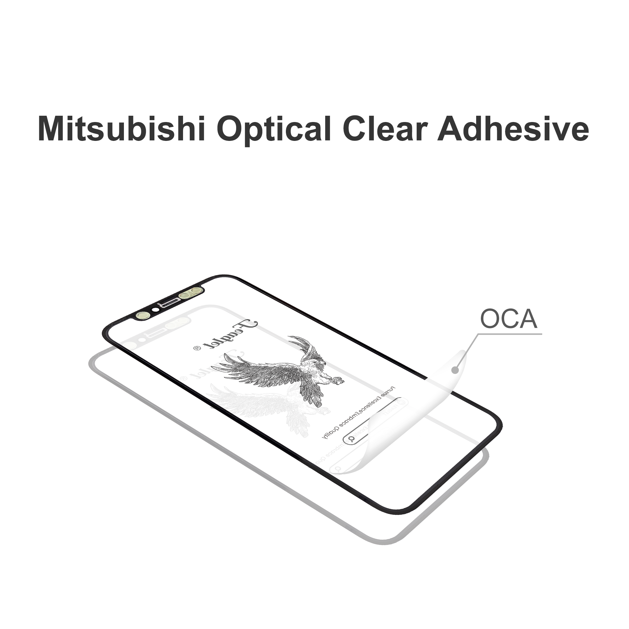 Glass With OCA For Iphone 12Pro 14Promax 11 13 original quality straight edge