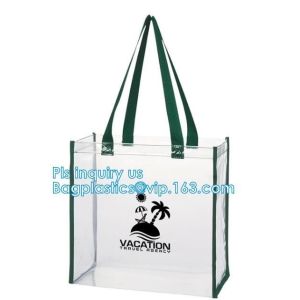 beach bikini PVC tote handle plastic packaging bags, travel wash organizer bag