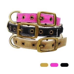 C505 Wholesale Adjustable Canvas Cotton Waterproof Pet Dog Training Collar