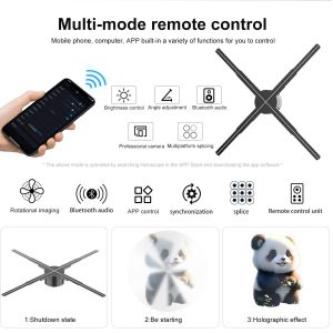 3d Holographic Display 50cm Hologram Fan with MP4/AVI/RMVB/GIF/JEPG/PNG/MKV