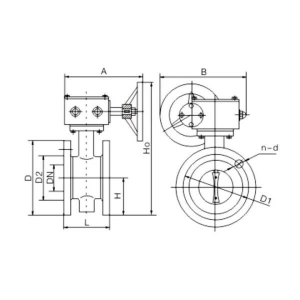 Industrial Turbine Double Flange Cast Steel Butterfly Valve With PTFE Liner