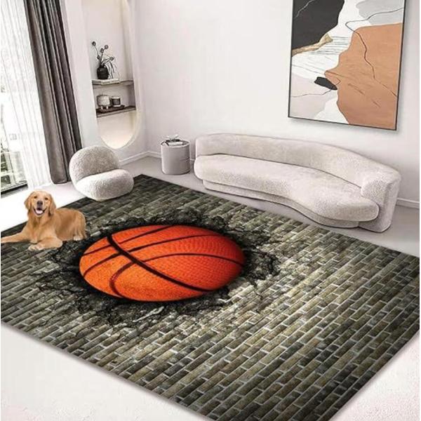Football And Basketball Pattern Carpets For Living Room Floor, Sofa And Bedroom