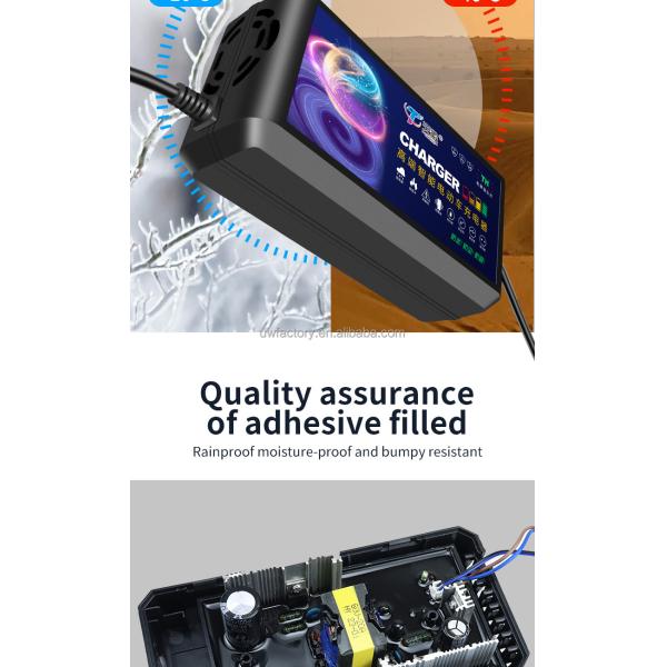 Design 60V 20AH Lead Acid Battery Charger for Electric Bikes Motorcycles Plug UK AU EU Charging Efficiency 93%