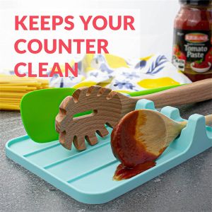 Nonpourus Heat Resistant Utensil Rest , Silicone Utensil Holder