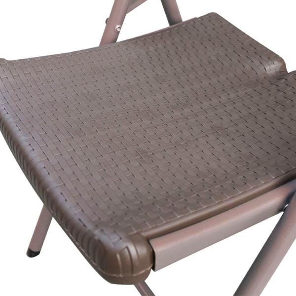 Outdoor Garden Patio Folding Portable Imitated Rattan Plastic Dining Chair Custom Logo