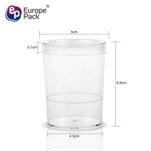 BPA free cylinder shape 93ml disposable plastic cup with lid