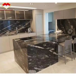 Chinese Granite Luxury Kitchen Countertop with Polished Black Gold Stone