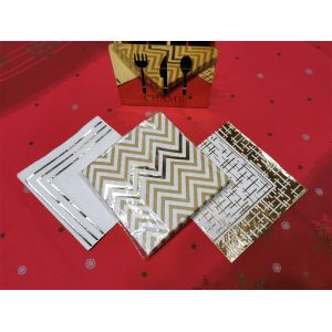 Christamns Disposable Gold Foil Napkin party cocktail napkins Luxury Ry And ECO
