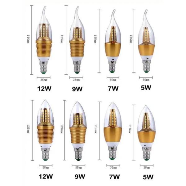 E27 Led Corn Bulb 265V E14 LED Candle Light 3000k For Home Office