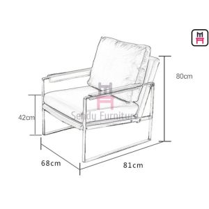 Metal Frame Unfolder Leather 0.55cbm Upholstered Sofa Chair