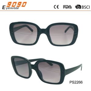 Fashionable design rectangle plastic sunglasses with UV 400 protection lens