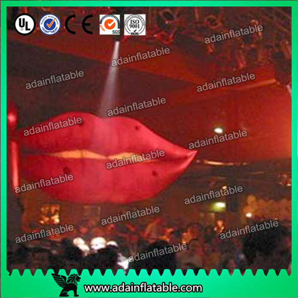 Cartoon Advertising Inflatables Balloon , Giant Mouth Red Lip Customized