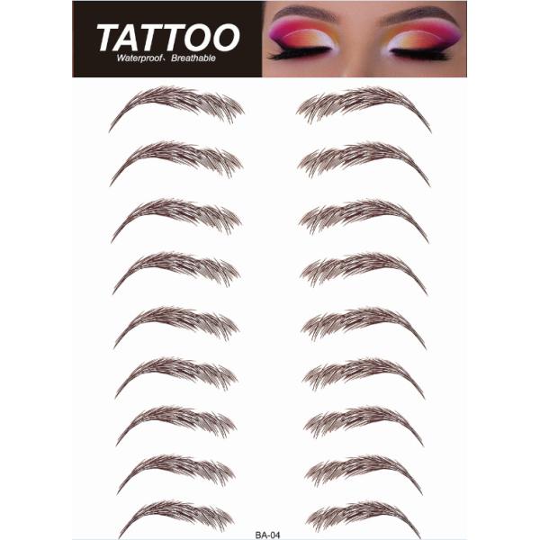 Custom 6D Waterproof Immerse-in-Water Embroidery Temporary Fashionable Natural Simulation Eyebrow Tattoo Stickers Paper for Face