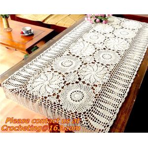 Crocheted Applepine flower Table cloth, table cover, handmade crochet, blanket,