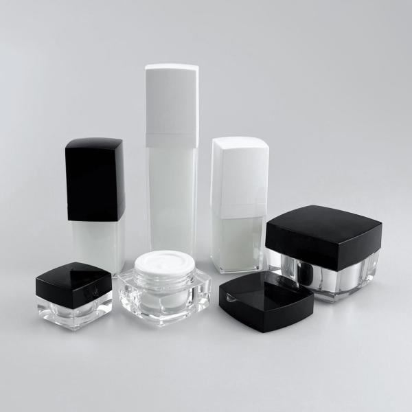 PMMA Acrylic Square Cube Skincare 15ml Cosmetic Bottles / 30g Jars