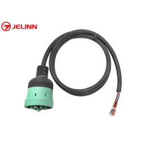 Green J1939 9pin to Open End Pigtail Cable