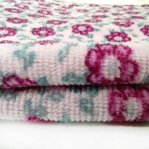 Flower Printed Jacquard Velour Velvet Fabric 310gsm 100% Polyester