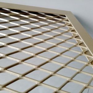 2mm Length 1m Expanded Aluminium Mesh Golden Color Ceiling Exterior Wall