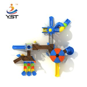 Anti UV Water Park Playground Equipment Galvanized Sandblasting