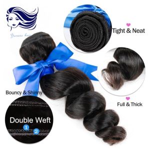 Wavy Weave Malaysian Brazilian Peruvian Hair Black Loose Wave Hair