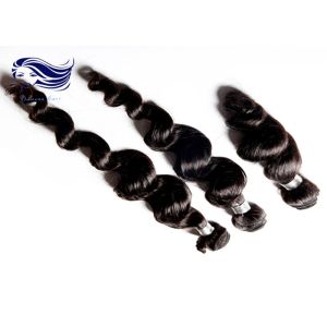 Free Shedding Human Brazilian Hair Extensions Natural Double / Strong Weft