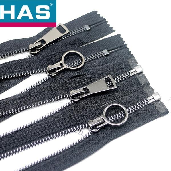 Buy Eco Friendly Metal Zippers Polished Black Metal Zip For Garment Jacket at wholesale prices