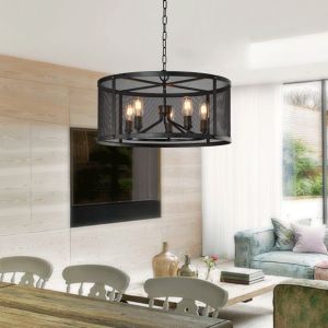China Black wrought iron pendant lights Kitchen Chandelier (WH-CI-47) on sale