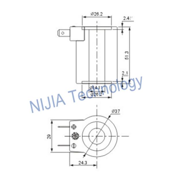 DC12V Car Pressure Reducing Valve Coil Φ 14.1 × 51.3mm 22W BRC series