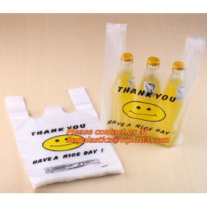 Top quality discount pet cat packaging gusset t shirt bag, poop dog bags, cat