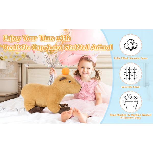 24 Life-Like Large Capybara Plush Toy Realistic Giant Stuffed Animal Soft Body Hugging Pillow Best Gift Boys Girls Birthday