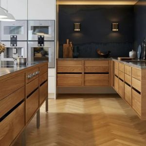 Customized Modern Luxury Modular Kitchen Cabinet Lacquer Wood Grain Kitchen