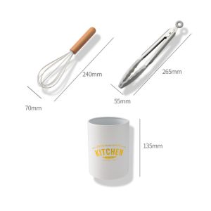 Wood Silicone Kitchen Utensil Sets 11PCS Nonmelting Odorless Scaldingproof