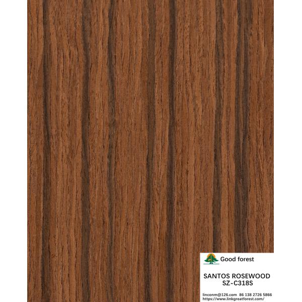 Engineered Santos Rosewood Wood Veneer Standard Size 2500*640mm Grade A For For Interior Furniture Face China Makes SZ-318C/318S