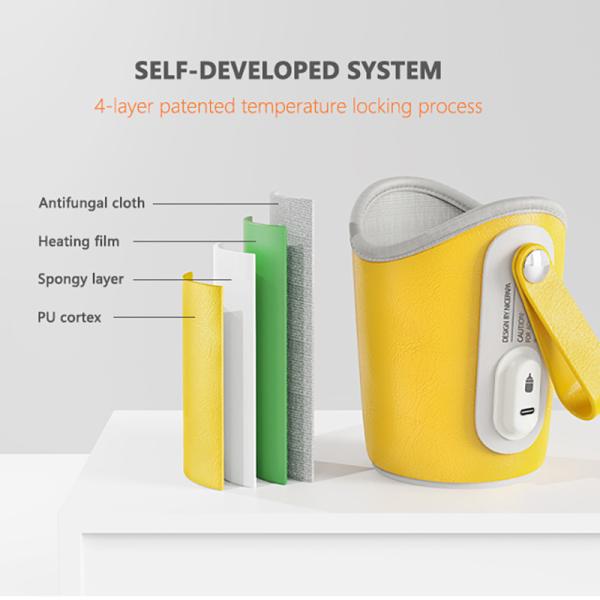 PU leather 5V 2A Baby Formula Bottle Warmer For Breast milk