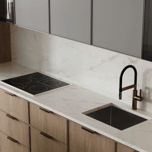 China Smart Home And Ready To Assemble Modular Kitchen Customized Modern Storage Melamine Kitchen Cabinet on sale