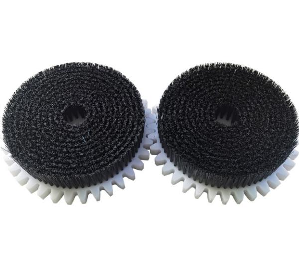 Buy Round White PP industrial Machinery Disk Brush with Gear at wholesale prices