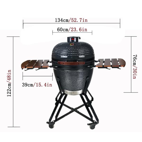 KAMADO 23.5 Inch Kamodo BBQ Asado Keramik Meat Grill Chinese Wholesale 2023 Outdoor Ceramic Barbecue Kamado