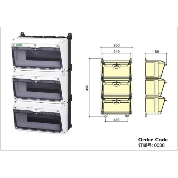 12 24 36 48 Way IP65 Waterproof Outdoor Wall Electrical Enclosure Plastic Distribution Box