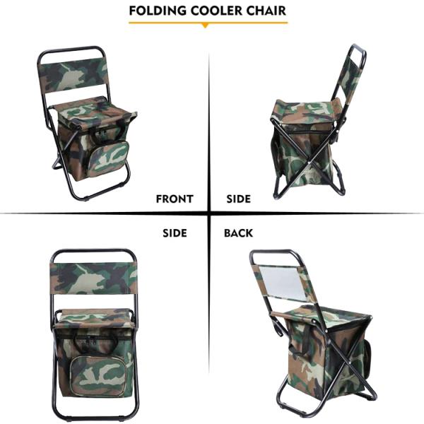 Lightweight Folding Backrest Stool Portable Camouflage Beach Seat Chair with Bag