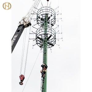 Slip Joint Galvanized Telecommunication Post Monopole Telecom Tower 30M 36M