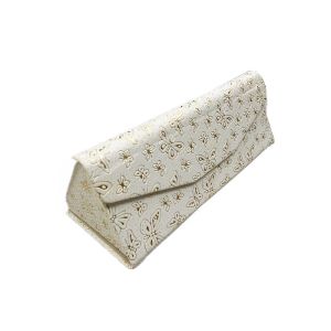 PU Waterproof Foldable Eyeglass Cases For Kids With Embossed Butterfly