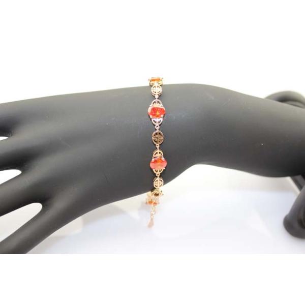 18k Rose Gold Plated 925 Silver Link Garnet Tennis Bracelet(H07)