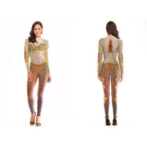 China 3D Digital Printing Custom Mermaid Costume Elegant Bodycon Jumpsuits on sale