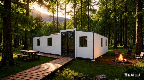 40ft Expandable Container Home with Customizable Wiring PVC Wooden Panel